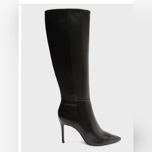 Schutz Magalli Knee-High Leather Boots Black